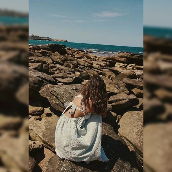 Free People Poppy Midi Smoke XS 2 Women's Free-est Sleeveless Cotton Dress 44715 - Picture 2 of 6